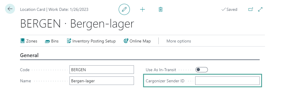 Add a Sender ID to a location in Business Central